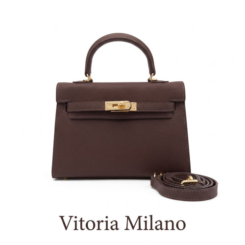 Sac à main Le Milano 22 en microfibre synthétique grainée, fermoir doré — photo 2