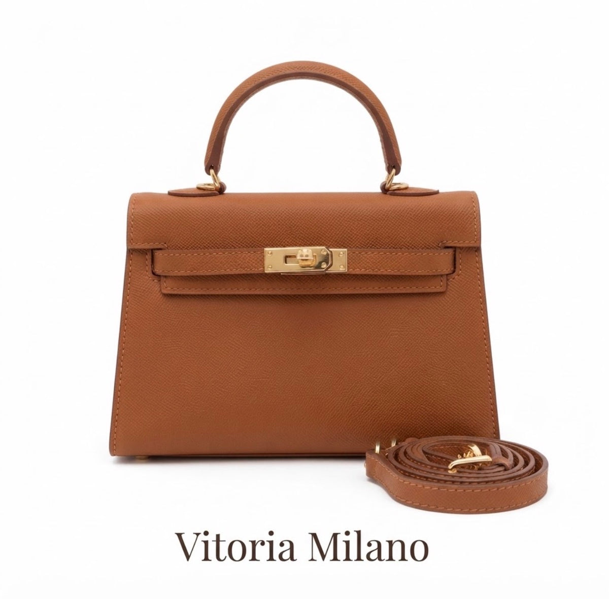 Sac à main Le Milano 22 en microfibre synthétique grainée, fermoir doré — photo 1