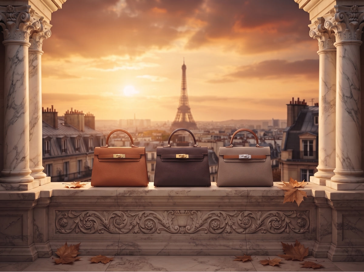 Visuel d'ambiance : les Milano 22 Havana, Brown et Kaki Brown sur un balcon au coucher du soleil